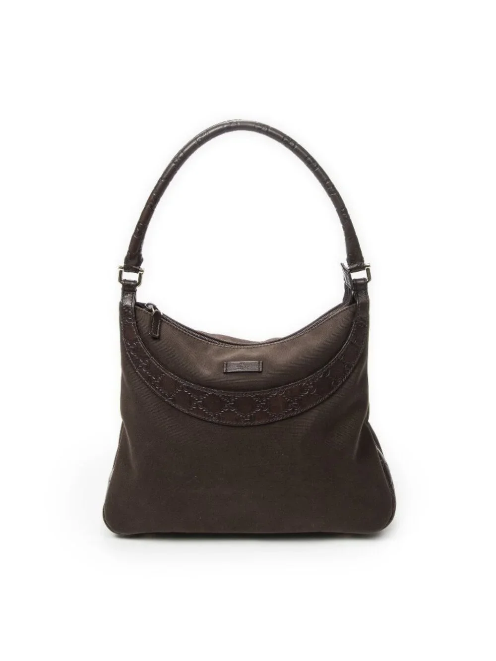 Gucci Zip Hobo Dark Brown Canvas